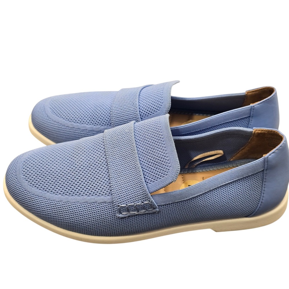 Me Too Slip On Flats Blue Knit Loafers Women 8 Coastal Grandmother Casual travel